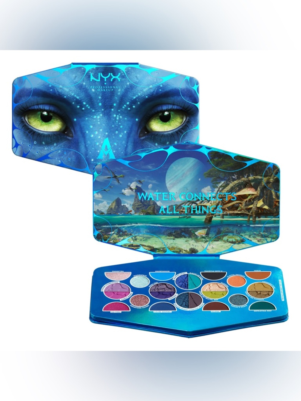 NYX Avatar-Inspired Eyeshadow Palette — Blue, Green, Purple, Pink, Orange, Gold
